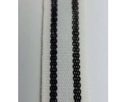 Cadarço 27 mm TRIVA - Branco / Preto - 50 metros PROMOCIONAL